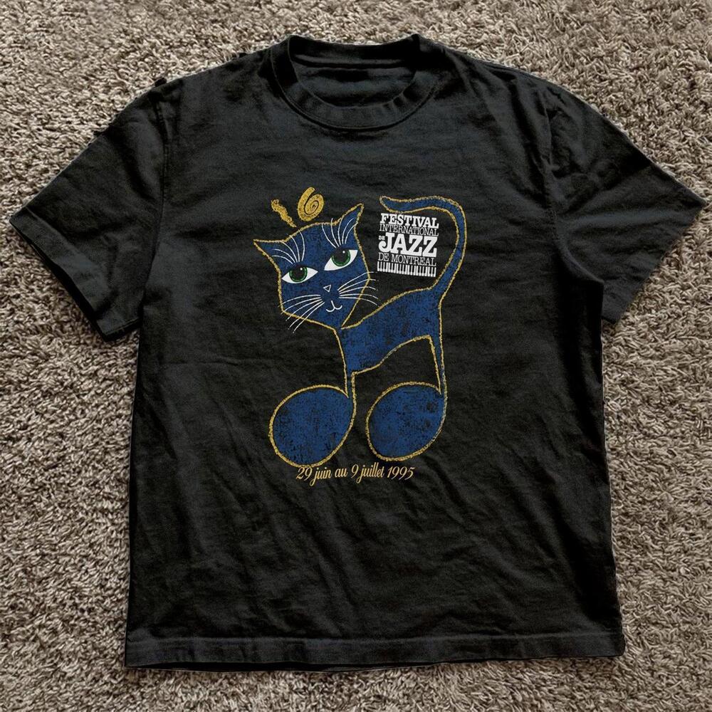 Black Fan Made Jazz Cat Festival T-Shirt
